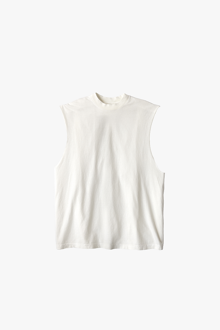 HOFTEN CUT OFF TEE WHITE