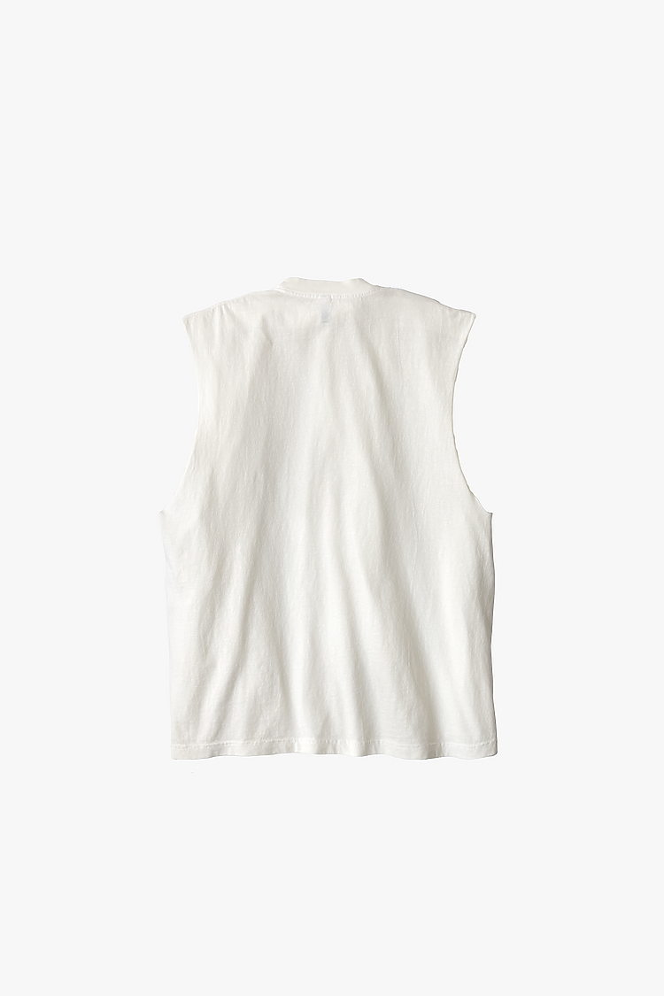 HOFTEN CUT OFF TEE WHITE