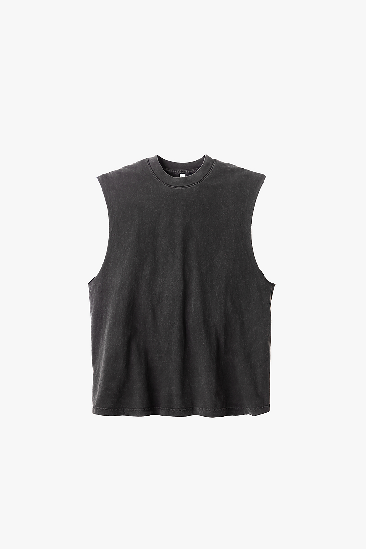 HOFTEN CUT OFF TEE VINTAGE BLACK
